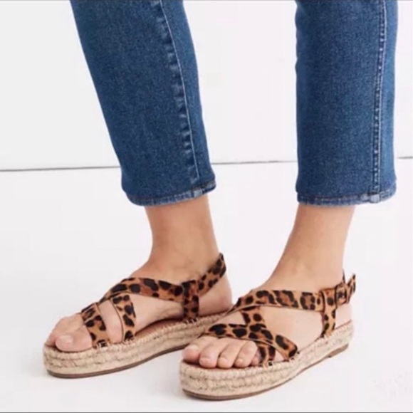 Madewell Shoes - MADEWELL ASYMMETRICAL ESPADRILLE SANDALS IN CALF HAIR - SIZE 7.5 - NIB!